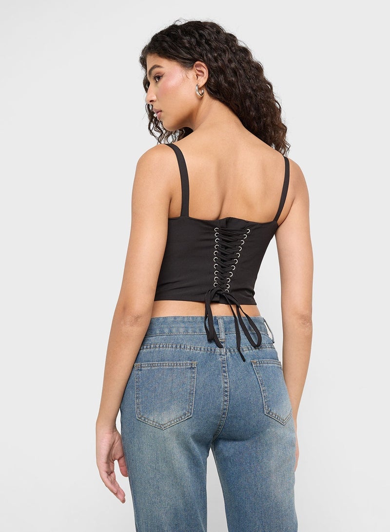 جينجر بلوزة كورست بتفاصيل دانتيل - Image 2